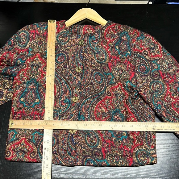 Vintage Retro Paisley Blazer with Gold Buttons - Picture 2 of 5
